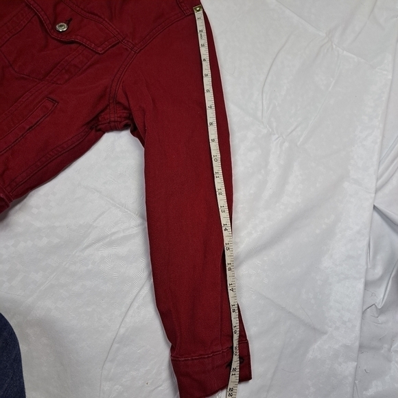 𝅺topshop MOTO Red Boxy Denim Jacket - Picture 14 of 14